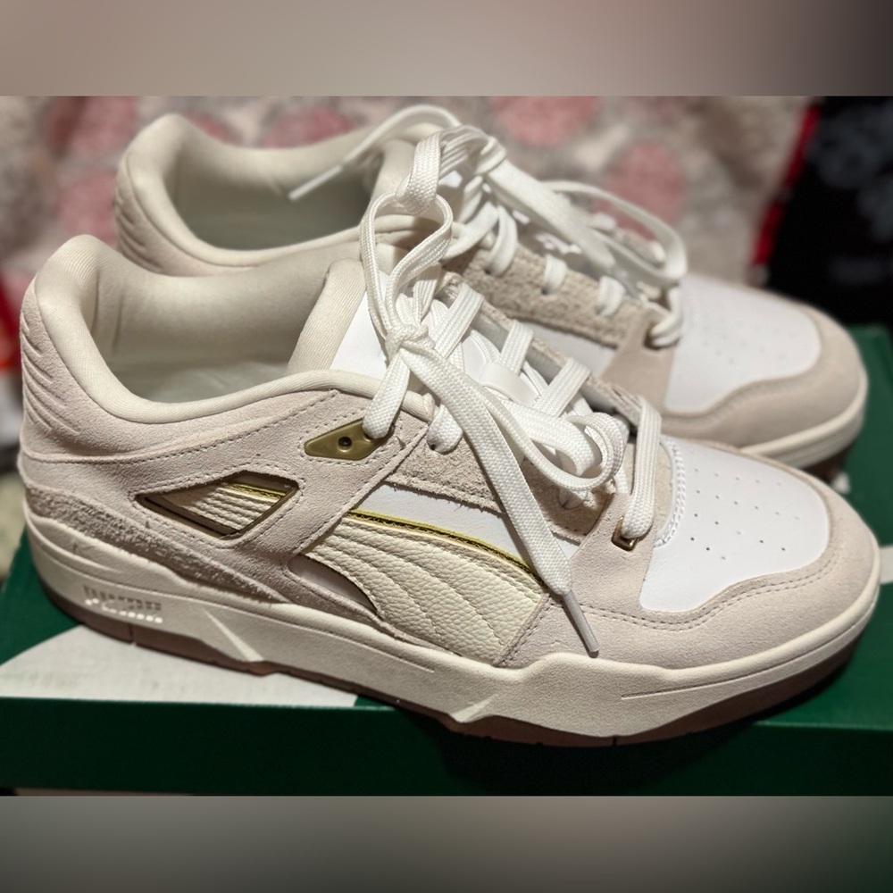 PUMA Slipstream Women’s 8.5 White/Beige/Gold